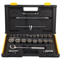 STANLEY, 27-Piece 1/2" Drive Socket Set (10-32mm)