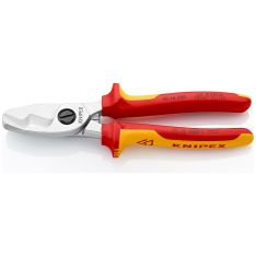 KNIPEX, KNIPEX 95 16 200 Cable Shears With Twin Cutting Edge Chrome Plated Vde 200 mm