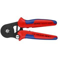 KNIPEX, Self-Adjusting Crimping Pliers For Wire End Sleeves With Lateral Access Burnished 180 mm
