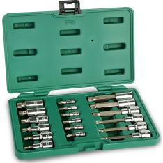 SATA, 18Pc. 1/4"&1/2" Dr. Bit Socket Set