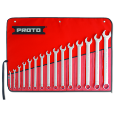 PROTO, 15 Piece Full Polish Combination Asd Wrench Set - 12 Point