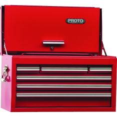 PROTO, 440Ss 27" Top Chest With Drop Front - 6 Drawer, Red