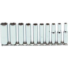 PROTO, 1/4" Drive 10 Piece Deep Socket Set - 6 Point