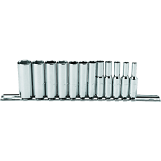 PROTO, 1/4" Drive 12 Piece Metric Deep Socket Set - 6 Point