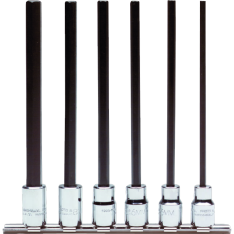 PROTO, 3/8" Drive 6 Piece Metric Extra Long Hex Bit Set