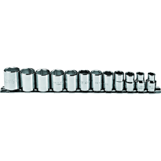 PROTO, 3/8" Drive 12 Piece Metric Socket Set - 6 Point