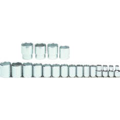 PROTO, 1/2" Drive 19 Piece Socket Set - 6 Point