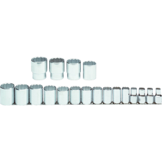 PROTO, 1/2" Drive 19 Piece Socket Set - 12 Point
