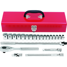 PROTO, 1/2" Drive 22 Piece Metric Socket Set - 12 Point