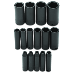 PROTO, 3/8" Drive 15 Piece Deep Impact Socket Set - 6 Point