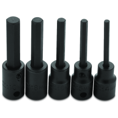 PROTO, 3/8" Drive 5 Piece Metric Hex Bit Impact Socket Set