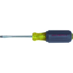 PROTO, Soft Grip Slotted Keystone Round Screwdriver - 3/8" X 8"